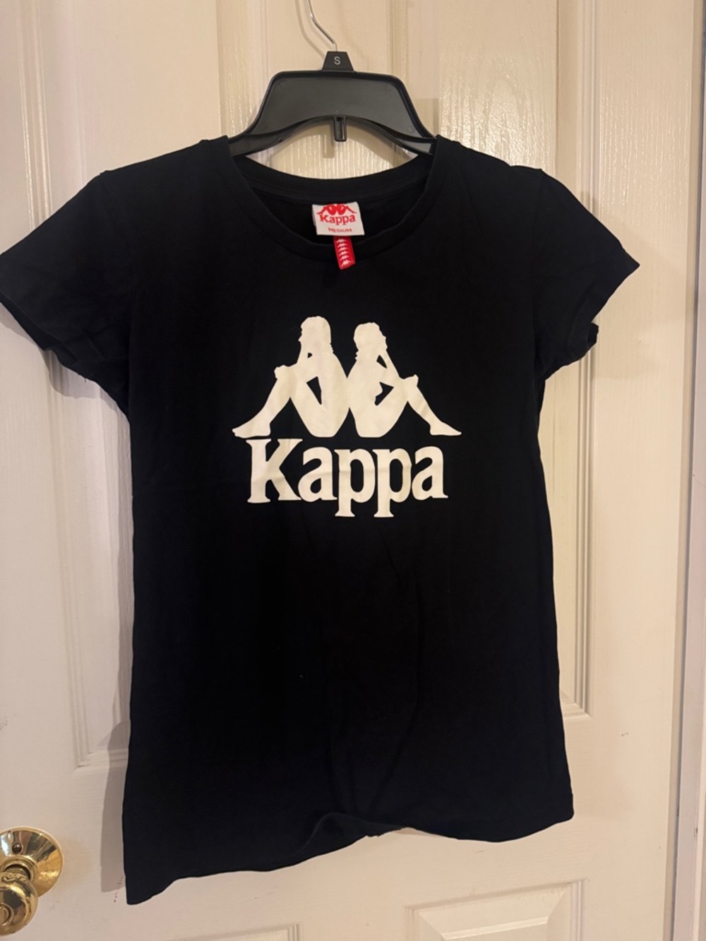 Kappa Black T-Shirt with White Logo